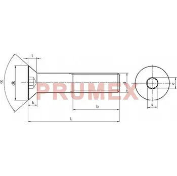 Šroub Šroub zápustný inbus DIN 7991 M16x90-10.9