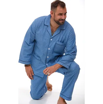 Pánské pyžamo Pánské pyžamo teplé 1P0997 modrá m