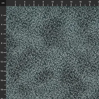 Hoffman 3290-069 Malé spirálky na šedé vánoční stříbrotisk bavlněná látka