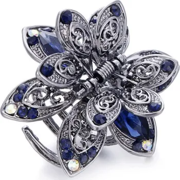 Souprava šperků B-TOP Spona do vlasů s kamínky FLOWER Druh barvy: Modrá