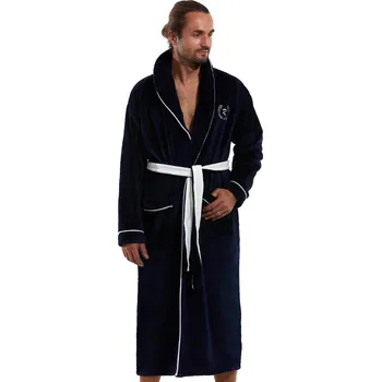 Pánský župan Modro bílý župan pro muže extra huňatý s límcem 1Z1339 modrá xxl