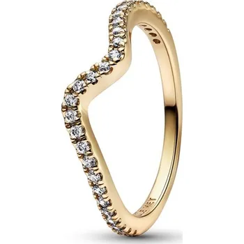 Módní doplněk Pandora Vlnitý pozlacený prsten s kubickými zirkony Timeless Shine 162539C01 52 mm + 2 měsíce na vrácení zboží