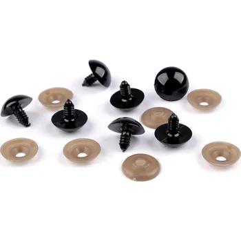 Oči s pojistkou 20 mm - černé