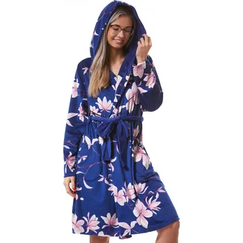 Dámský župan Dámský župan Lotosový květ - sametový - velur 1Z1111 modrá 2xl