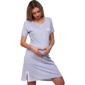 Dámské noční prádlo Košilka kojící do porodnice 1C1894 šedá 5xl