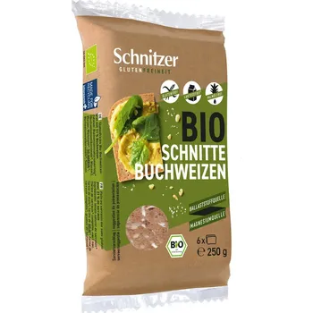 Trvanlivě pečivo Schnitzer Pohankový chléb bezlepkový plátky 250 g bio