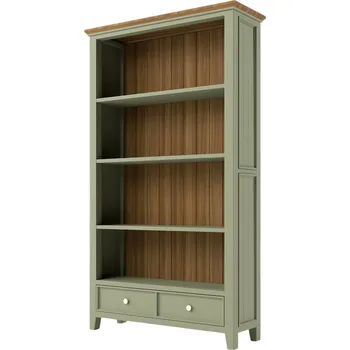 Knihovna Knihovna PROVENCE REG2P z masivu olivová Barevné provedení: Olivová, Provedení: SLIM - šuplíky s pojezdy