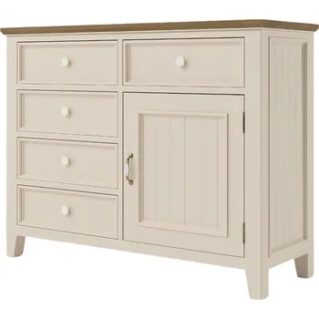 Komoda Komoda PROVENCE K7P z masivu krémová Barevné provedení: Krémová, Provedení: SLIM - šuplíky bez pojezdů