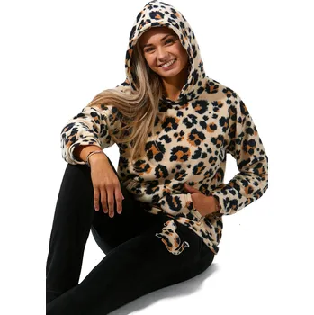 Dámské pyžamo Hnědé, béžové i černé tygří hřejivé dámské pyžamo s kapucí, pro kočkovité šelmy :) 1Z1411 hnědá l
