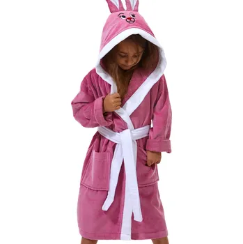 Dívčí župan Tmavě malinový, růžová lila i bílý župan froté dívčí KRÁLÍČEK, ZAJÍČEK, UŠÁČEK 1T0440 fialová 98-104-3-4-let