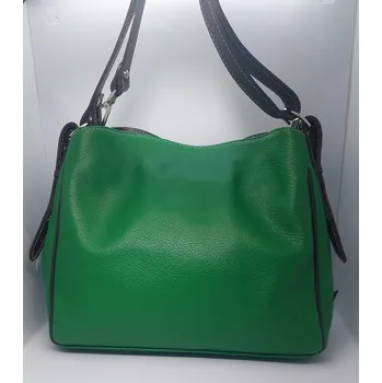 Vere Pelle Itaská kožená kabelka Aurelia zeleno-černá Barva: ZELENO ČERNÁ