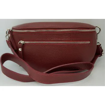 Vere Pelle Kožená dámská ledvinka bordo Barva: Bordo-vínová