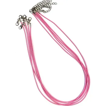 Splétaná šňůrka s karabinkou 45 cm Barva: Růžová