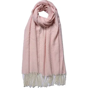 Šála Dámská růžová zimní šála s geometrickým vzorem – 68x180 cm