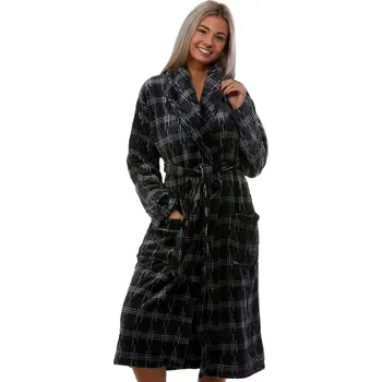 Dámský župan Šedý huňatý károvaný župan pro ženy 1Z0947 šedá m
