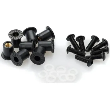 Sada šroubků 0957 k plexi štítům M5 se slientbloky Černá (N)