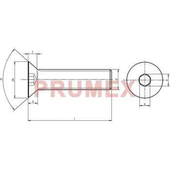 Šroub Šroub zápustný inbus DIN 7991 M20x180-10.9