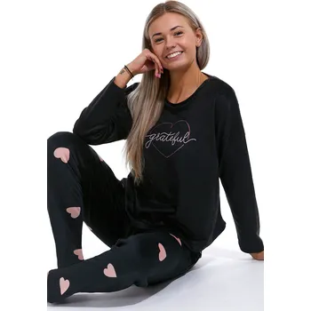 Dámské pyžamo Pyžamo comfort dámské - sametové - velur 1B1419 černá xl