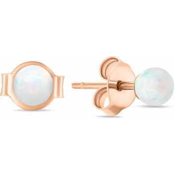 Náušnice Brilio Silver Růžově pozlacené pecky s bílými syntetickými opály EA625R + 2 měsíce na vrácení zboží