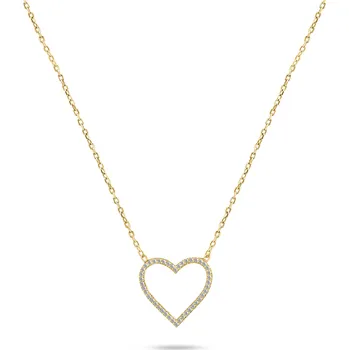 Náhrdelník Brilio Silver Něžný pozlacený náhrdelník Srdce se zirkony NCL35Y + 2 měsíce na vrácení zboží