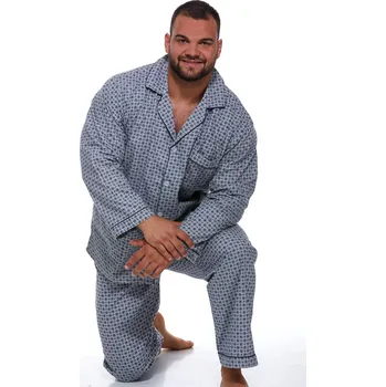 Pánské pyžamo Pyžamo teplé pro muže PAPM430 šedá 5xl