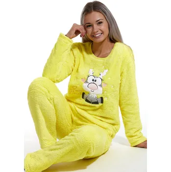 Dámské noční prádlo Huňatá souprava na zimu pro ženy Zamilovaný Sob 1Z1176 žlutá l