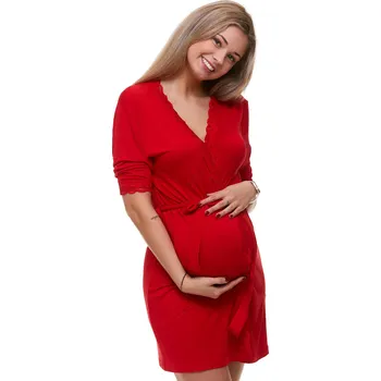 Dámský župan Župan luxusní pro těhotné ženy 1D0710 červená l