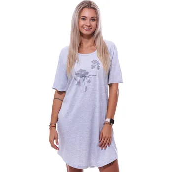 Dámská noční košile noční košilka s krátkými rukávy pro ženy či dívky 1C3835 šedá 3xl