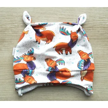 Kojenecké oblečení AMÁLKA Elastická čepička teplákovina, sobíci Velikost: 74-80