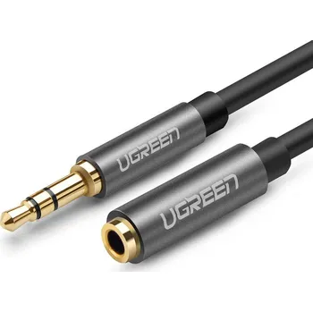 Audio kabel Audio kabel Ugreen (10595), pozlacené konektory - Jack 3,5 mm, prodlužovací 3 m - černý