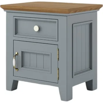 Šatní skříň Noční stolek PROVENCE SN3P šedomodrý Barevné provedení: Šedomodrá, Provedení: SLIM - šuplíky bez pojezdů