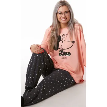 Dámské noční prádlo Pyžamo dámské Good Mood Nice - zateplené 1B1416 růžová 3xl