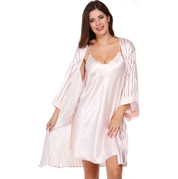 Dámský župan Luxusní košilka a župan v dokonalém kompletu pro ženy 1E8282 růžová m