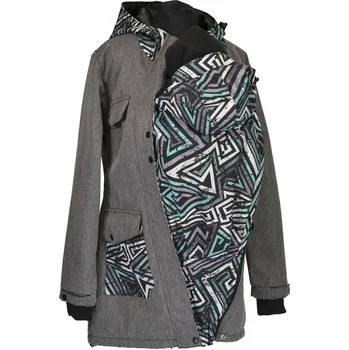 Softshellový nosící kabát 2v1 - šedý žíhaný/grafiti Velikost: L