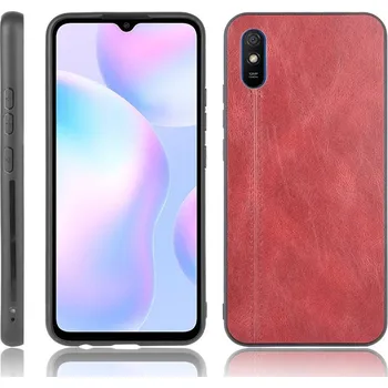 Pouzdro na mobilní telefon OEM Kryt Xiaomi Redmi 9A / Redmi 9AT Slim Case Leather Coated červené