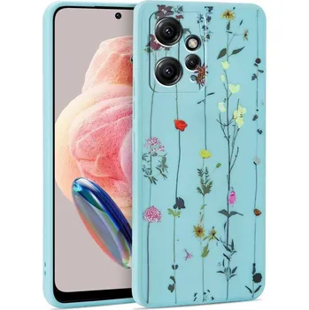 Pouzdro na mobilní telefon Kryt Xiaomi Redmi Note 12 4G Tech-Protect Mood Garden tyrkysový