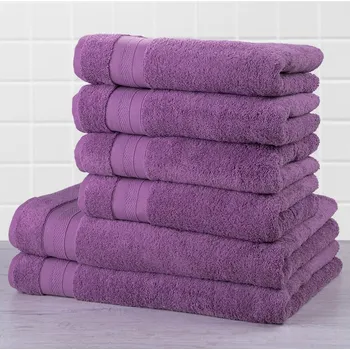 Ručník Sada froté ručníků a osušek MEXICO fialová 6 ks