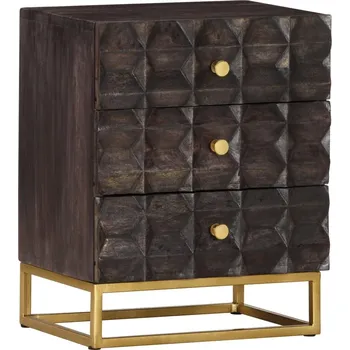 Noční stolek vidaXL Marketos Noční stolek černý 40 x 30 x 50 cm masivní mangovníkové dřevo