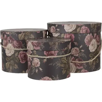 Úložný box Sada 3ks vintage papírových krabic