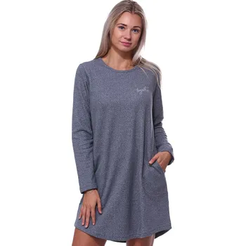 Dámská noční košile Noční košilka dámská, hřejivá, šedá 1TB0055 šedá xxl