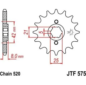 Řetězová sada pro motocykl Jt sprockets JTF 575-16 Yamaha