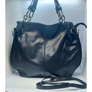 Vere Pelle kožená kabelka Vera Pele Zuzka modrá Barva: Modrá