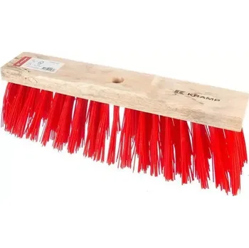 Zahradní a stájové koště Kramp 400 mm (KP-7325KR) (Dřevěné koště Kramp bez násady s extra tvrdými a otěruvzdornámi štětinami tloušťky 1,8-2,3 mm, červené barvy, pracovní šíře 400 mm.)