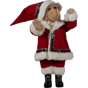 Vánoce Dekorace stojící plyšový medvěd v oblečku Santa Teddy Bear - 26*20*51 cm