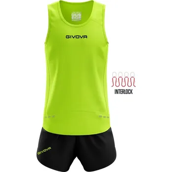 Běžecký set GIVOVA Kit New York fluo yellow-black XS