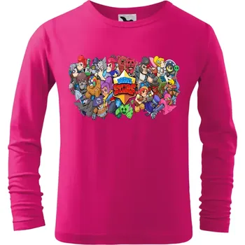 Chlapecké tričko Dětské tričko Brawl Stars s dlouhým rukávem malinové
