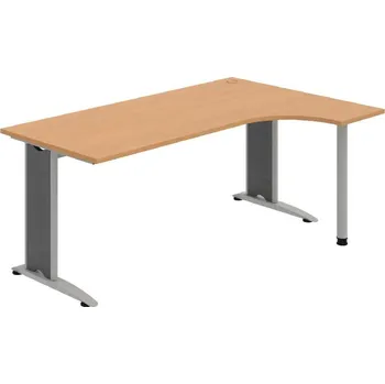 Kancelářský vozík HOBIS kancelářský stůl pracovní tvarový, ergo levý - FE 1800 L, buk + doprava zdarma