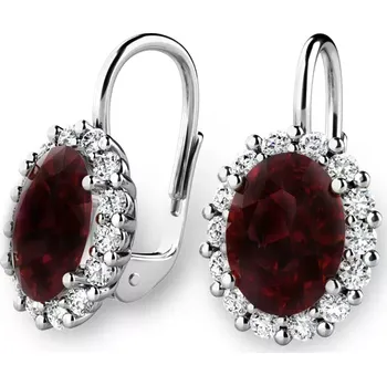 Náušnice Dámské náušnice přírodní diamant 3.10 ct G/SI s granáty 140029-B-DIA-GRA