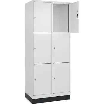 Šatní skříň Úložná skříň C+P Cabo-Plus, 2 oddíly, 800 x 500 x 1950 mm, bílá, podstavec