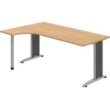 Kancelářský vozík HOBIS kancelářský stůl pracovní tvarový, ergo pravý - FE 1800 P, dub + doprava zdarma